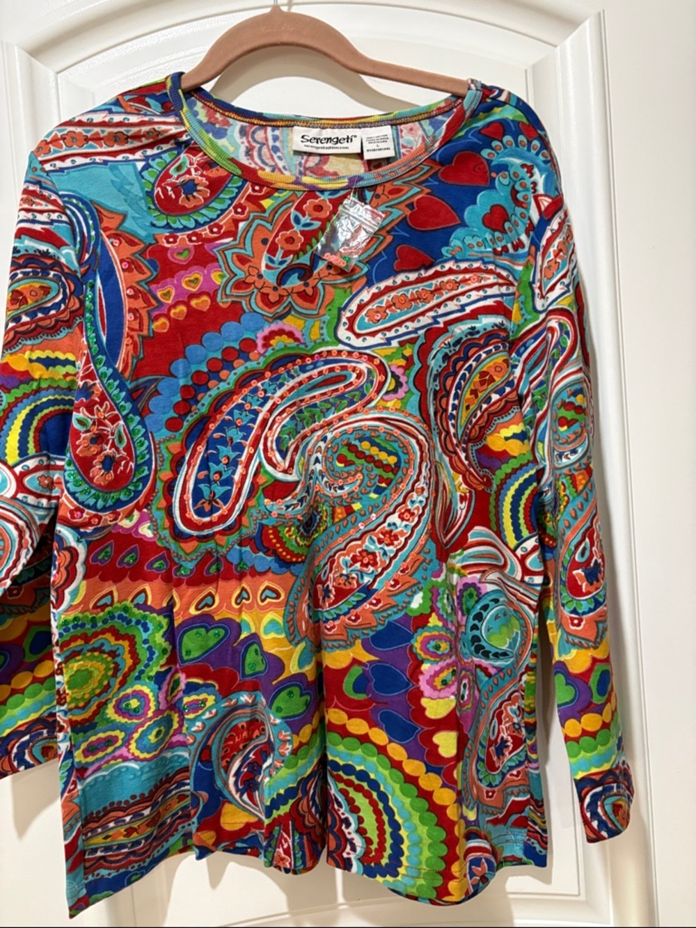 Serengeti Bright Paisley Knit Top - Multi-Color